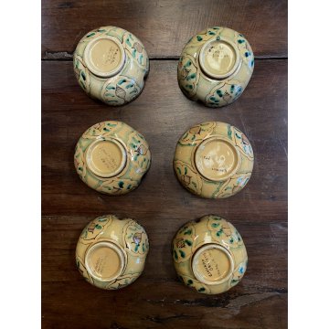 SERVIZIO DOLCE 11 PZ CERAMICA MAIOLICA Ciaurro ORVIETO DAMA CAVALIERE '20/'30