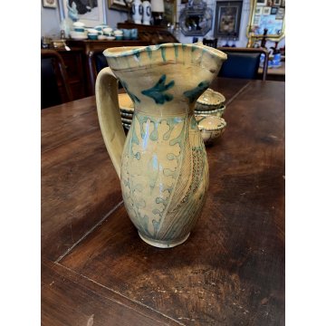 SERVIZIO DOLCE 11 PZ CERAMICA MAIOLICA Ciaurro ORVIETO DAMA CAVALIERE '20/'30