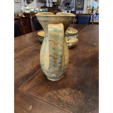 SERVIZIO DOLCE 11 PZ CERAMICA MAIOLICA Ciaurro ORVIETO DAMA CAVALIERE '20/'30