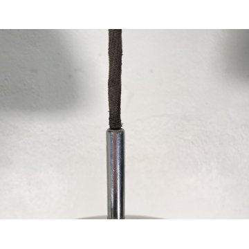 LAMPADARIO SOSPENSIONE METALLO CROMATO VETRO ANNI 60 DESIGN HANGING LAMP VINTAGE