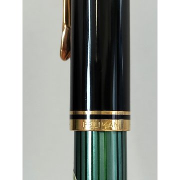 PELIKAN SOUVERAN Penna Stilografica M600 + Penna Sfera NERO VERDE Righe BOX nibF
