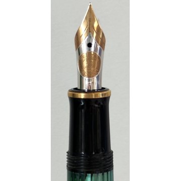 PELIKAN SOUVERAN Penna Stilografica M600 + Penna Sfera NERO VERDE Righe BOX nibF