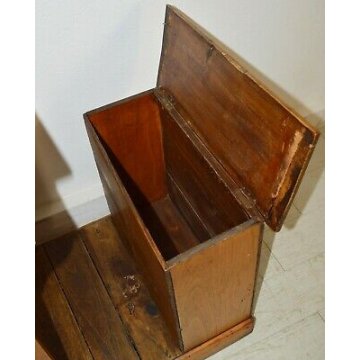 ANTICO BANCO SCUOLA epoca 900 scrivania SCRITTOIO old school desk BAULE convento