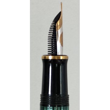 PELIKAN SOUVERAN Penna Stilografica M600 + Penna Sfera NERO VERDE Righe BOX nibF