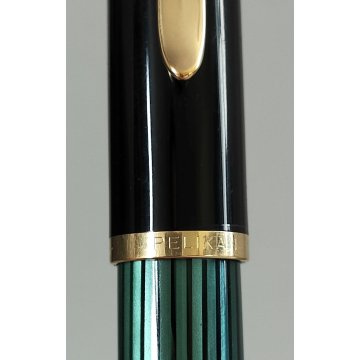 PELIKAN SOUVERAN Penna Stilografica M600 + Penna Sfera NERO VERDE Righe BOX nibF