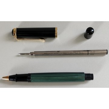 PELIKAN SOUVERAN Penna Stilografica M600 + Penna Sfera NERO VERDE Righe BOX nibF