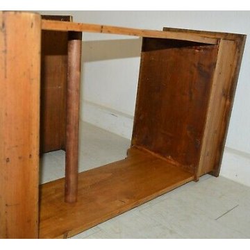 ANTICO BANCO SCUOLA epoca 900 scrivania SCRITTOIO old school desk BAULE convento