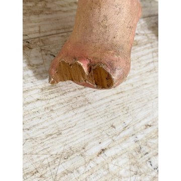 ANTICA COPPIA PUTTI ANGELI BAROCCHI CHERUBINI SCULTURA LEGNO 60cm/h XVII sec