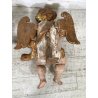 ANTICA COPPIA PUTTI ANGELI BAROCCHI CHERUBINI SCULTURA LEGNO 60cm/h XVII sec