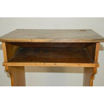 ANTICO BANCO SCUOLA epoca 900 scrivania SCRITTOIO old school desk BAULE convento