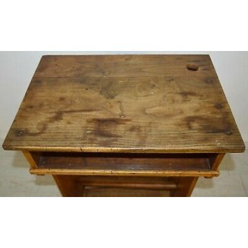 ANTICO BANCO SCUOLA epoca 900 scrivania SCRITTOIO old school desk BAULE convento