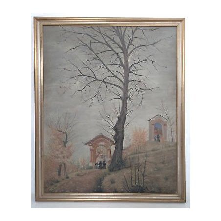ANTICO QUADRO SANTUARIO DIPINTO BORGOSESIA SANTA CRISTINA VALSESIA ARTE SACRA