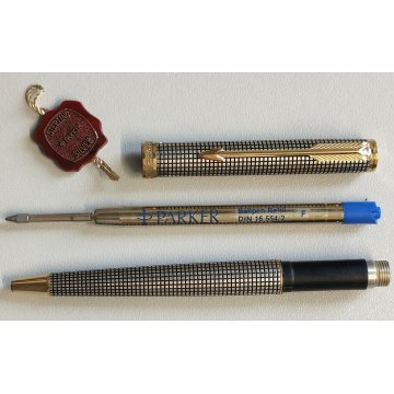 PENNA SFERA Parker Premier ARGENTO 925 STERLING SILVER Vintage Ballpoint Pen BOX