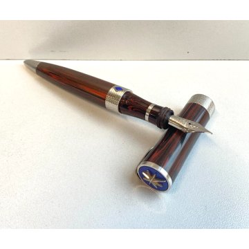 PENNA STILOGRAFICA VALLECCHI NOTAIO 1903 EDIZIONE LIMITATA DECORO VENATURA LEGNO
