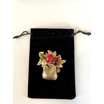 VINTAGE grande SPILLA MARTA MARZOTTO by ANNA BIBLO firmata CESTO FRUTTA