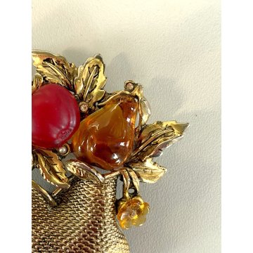 VINTAGE grande SPILLA MARTA MARZOTTO by ANNA BIBLO firmata CESTO FRUTTA
