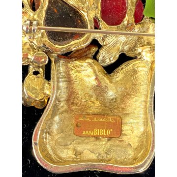 VINTAGE grande SPILLA MARTA MARZOTTO by ANNA BIBLO firmata CESTO FRUTTA
