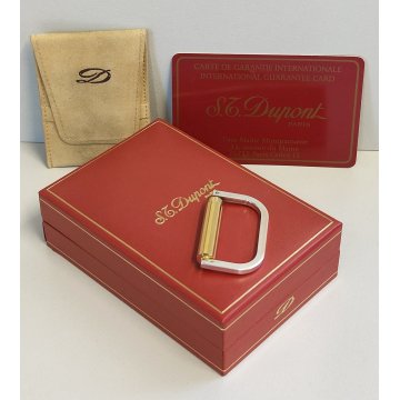 S.T. Dupont PORTACHIAVI a MOSCHETTONE colore ARGENTO ORO Paris France BOX