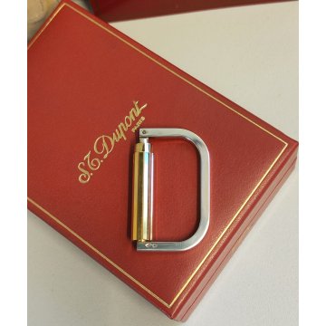 S.T. Dupont PORTACHIAVI a MOSCHETTONE colore ARGENTO ORO Paris France BOX