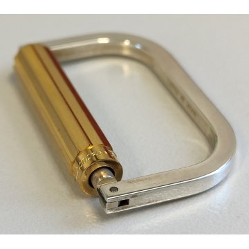 S.T. Dupont PORTACHIAVI a MOSCHETTONE colore ARGENTO ORO Paris France BOX