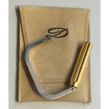 S.T. Dupont PORTACHIAVI a MOSCHETTONE colore ARGENTO ORO Paris France BOX