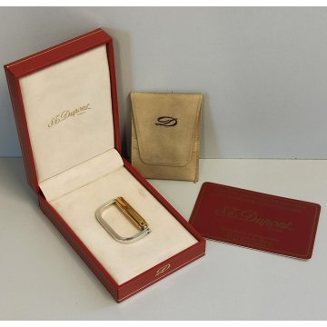 S.T. Dupont PORTACHIAVI a MOSCHETTONE colore ARGENTO ORO Paris France BOX