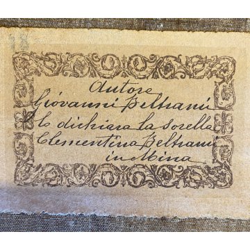 ANTICO DIPINTO OLIO Giovanni Beltrami PAESAGGIO LACUSTRE FIGURA Scapigliatura