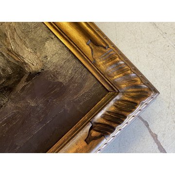 ANTICO DIPINTO OLIO Giovanni Beltrami PAESAGGIO LACUSTRE FIGURA Scapigliatura