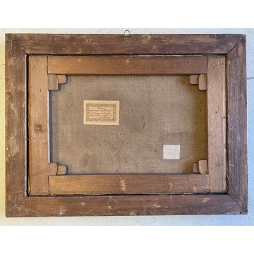 ANTICO DIPINTO OLIO Giovanni Beltrami PAESAGGIO LACUSTRE MONTANO Scapigliatura