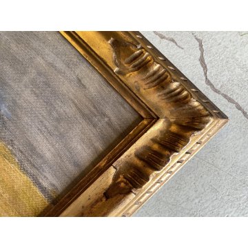 ANTICO DIPINTO OLIO Giovanni Beltrami PAESAGGIO RURALE CAMPAGNA Scapigliatura