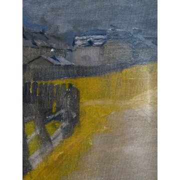 ANTICO DIPINTO OLIO Giovanni Beltrami PAESAGGIO RURALE CAMPAGNA Scapigliatura
