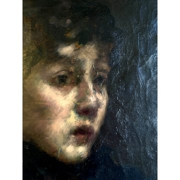 ANTICO DIPINTO OLIO Giovanni Beltrami RITRATTO FIGURA FEMMINILE SCAPIGLIATURA