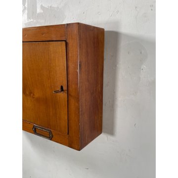 ANTICA CASSETTA PORTA LETTERE POSTA LEGNO NOCE EPOCA 1900 SERRATURA BUCA ANTA