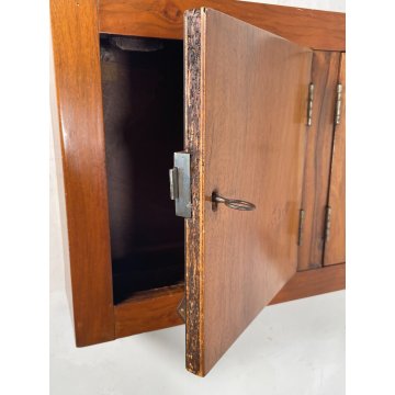 ANTICA CASSETTA PORTA LETTERE POSTA LEGNO NOCE EPOCA 1900 SERRATURA BUCA ANTA