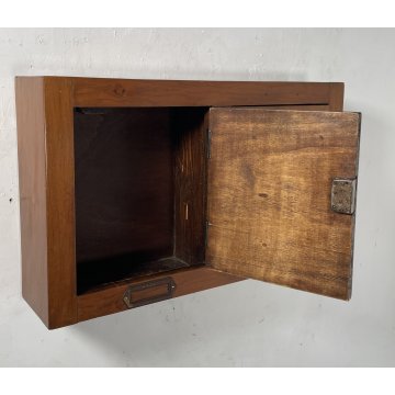 ANTICA CASSETTA PORTA LETTERE POSTA LEGNO NOCE EPOCA 1900 SERRATURA BUCA ANTA