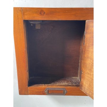 ANTICA CASSETTA PORTA LETTERE POSTA LEGNO NOCE EPOCA 1900 SERRATURA BUCA ANTA