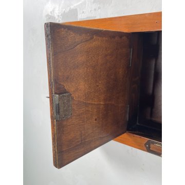 ANTICA CASSETTA PORTA LETTERE POSTA LEGNO NOCE EPOCA 1900 SERRATURA BUCA ANTA
