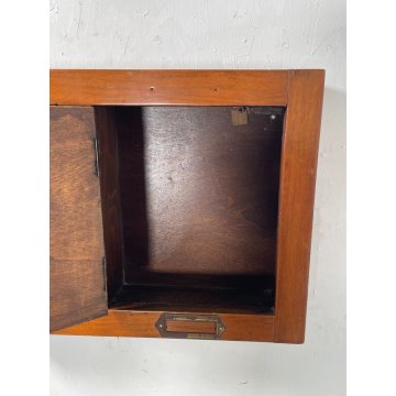 ANTICA CASSETTA PORTA LETTERE POSTA LEGNO NOCE EPOCA 1900 SERRATURA BUCA ANTA
