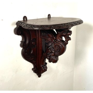 ANTICA MENSOLA CONSOLLE ETAGERE EPOC 800 NEORINASCIMENTO LEGNO ROVERE ESPOSITORE