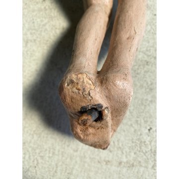 ANTICO CORPUS CHRISTI CROCIFISSO LEGNO POLICROMO 47 cm/h SCULTORE XVII-XVIII sec
