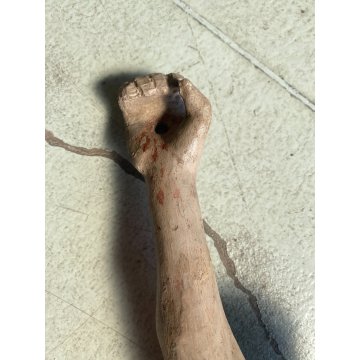 ANTICO CORPUS CHRISTI CROCIFISSO LEGNO POLICROMO 47 cm/h SCULTORE XVII-XVIII sec