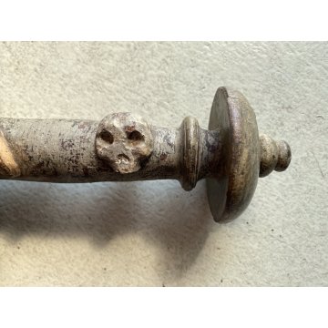 INSEGNA PROCESSIONALE CROCIFISSO LEGNO SCOLPITO 2 LATI PIETA' CORPUS CHRISTI 600