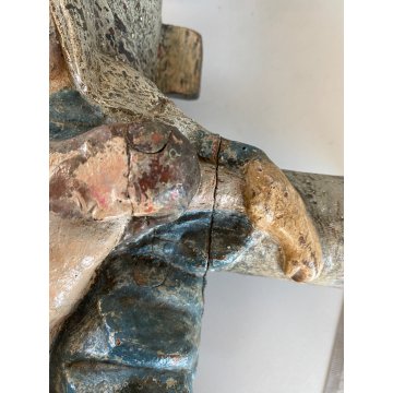 INSEGNA PROCESSIONALE CROCIFISSO LEGNO SCOLPITO 2 LATI PIETA' CORPUS CHRISTI 600