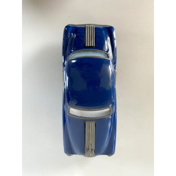 VINTAGE TIN TOY FRICTION CAR Pontiac MINISTER DELUX  BLUE  AMAR TOYS India 50's