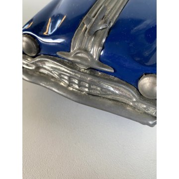 VINTAGE TIN TOY FRICTION CAR Pontiac MINISTER DELUX  BLUE  AMAR TOYS India 50's