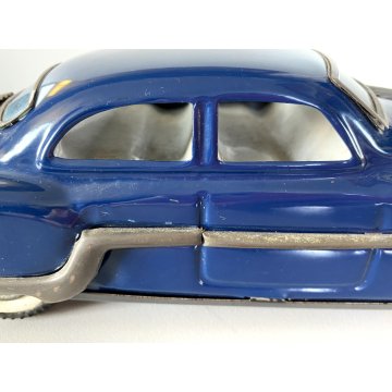 VINTAGE TIN TOY FRICTION CAR Pontiac MINISTER DELUX  BLUE  AMAR TOYS India 50's
