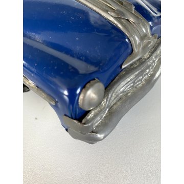 VINTAGE TIN TOY FRICTION CAR Pontiac MINISTER DELUX  BLUE  AMAR TOYS India 50's