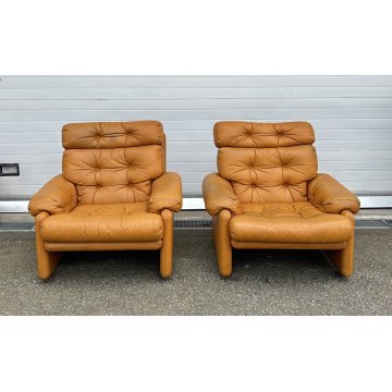 COPPIA POLTRONA LETTURA Afra & Tobia Scarpa "Coronado" B&B SOFA ARMCHAIR ANNI 70