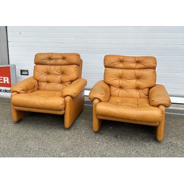 COPPIA POLTRONA LETTURA Afra & Tobia Scarpa "Coronado" B&B SOFA ARMCHAIR ANNI 70