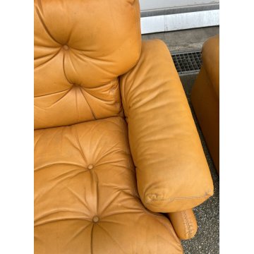 COPPIA POLTRONA LETTURA Afra & Tobia Scarpa "Coronado" B&B SOFA ARMCHAIR ANNI 70
